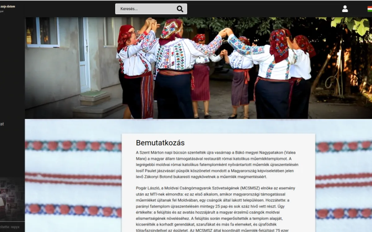 Moldavian Csángó Hungarian Ethnographic Archive homepage
